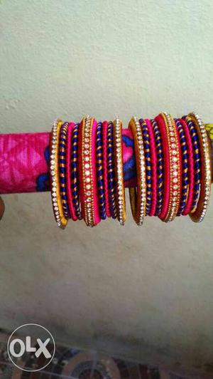 Thread Bangles by Hand Made. Any set Rs. 400/-