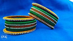 Thread necklace with ear rings and Bangles