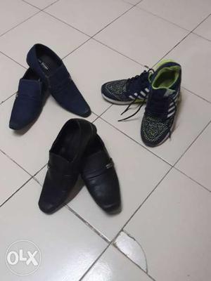 Three Pairs Of Black Leather Shoes