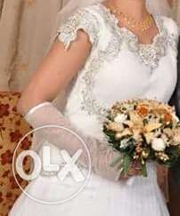 White Wedding gown,only one time used,with white