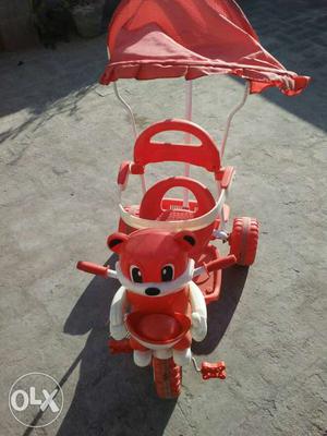 Children's Red And White Pedal Trike