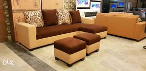 Couch style l shape sofa (excluding puffy) wd 5 yrs