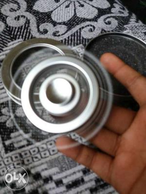 Gray Steel Ship Helm Hand Spinner With Case