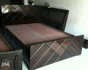 NEW 4*6ft wood double cot with storage  plain