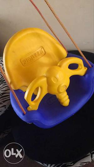 Toddler's Yellow And Blue Hanging Swing