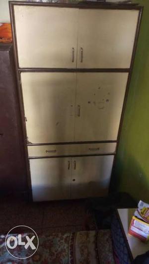 White And Brown Wooden Cabinet
