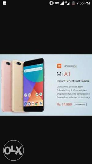 Brand New Mi A1 Black 2 Days Old Contact For Buy