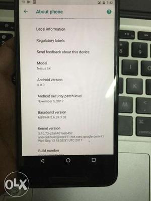 Nexus 5x perfect conditon with latest android 'O'