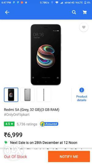 Redmi 5A (Grey, 32GB) (3GB RAM) 