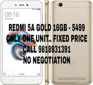 Redmi 5a Gold 16gb For  Only One Unit Is