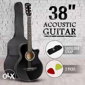 38" Black Cutaway Acoustic Guitar