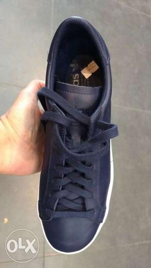 Adidas originals court vantage navy blue leather shoes