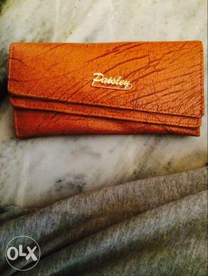 Brown Paisley Leather Long Wallet