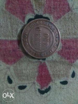 Coin one penny  Australia