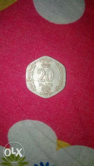 Gray 20 Paise Coin