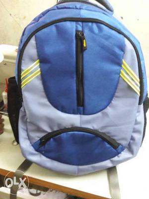 Gray, Yellow, And Blue Backpack
