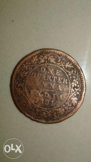 One quarter anna 126 years old. (). Price not