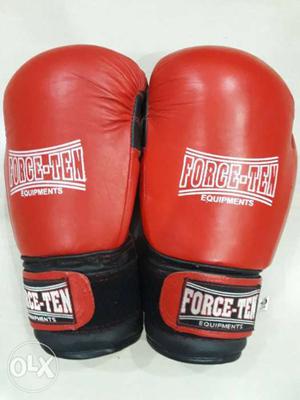 Pair Of Red Force-ten Boxing Gloves