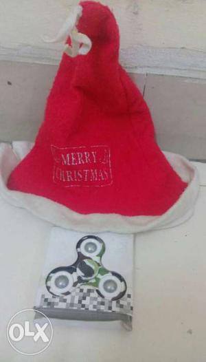 Red And White Merry Christmas Hat+$pinner.