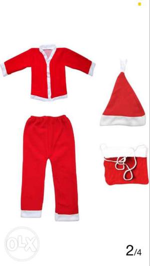 Red And White Santa Clause Suit Set