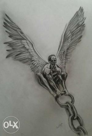 Trapped angel's pencil sketch