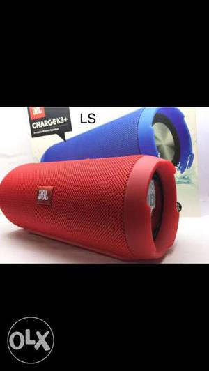 Two Blue And Red JBL Charge 3+