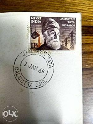 Vintage stamp of  of Jamshedji Tata First day