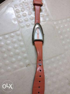 White & Orange dial Fastrack trendy watch