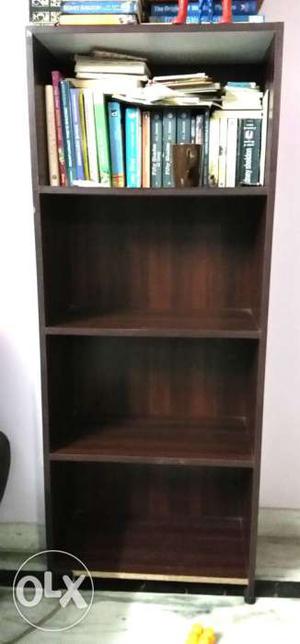 2 Brown Wooden 4-layer Bookshelf