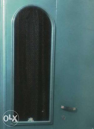 Blue 2-door Wardrobe With Mirror
