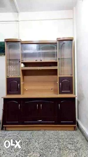 Brown And Maroon Wooden TV Hutch