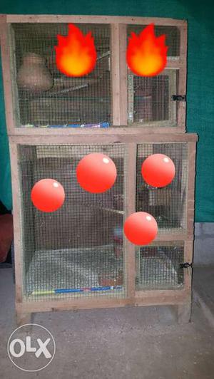 Brown Wooden Breeders Cage