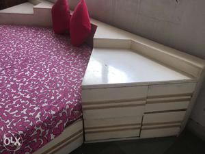 Duco painted wooden bed with mattress...very