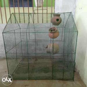 Gray Metal Wire Pet Cage
