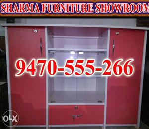 New Rose Pink Color TV Showcase only at SHARMA FURNITURE