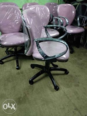 Office chairs good condition pink and blue colours