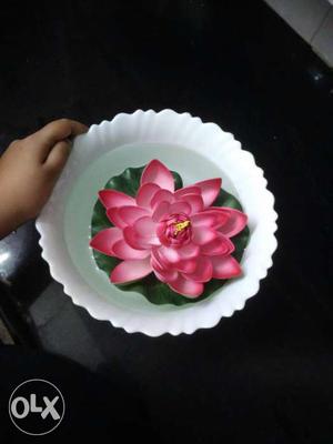 Realistic looking pink floating Lotus. Home Decor. Brand