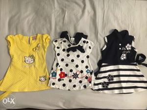 3 dresses combo for baby girl 6-18 months