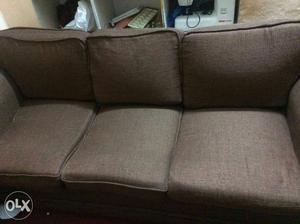 Brown Fabric 3-seat Sofa in very good and neat condition