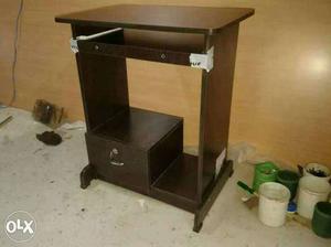 Brown Wooden Single-drawer Side Table