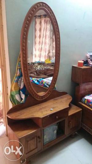 Dressing table with storage space at bottom made of Teak