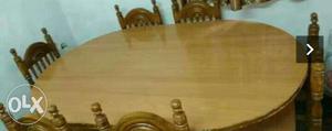 Gud quality six chairs good wood dining table
