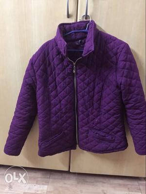 Quilted Purple Zip-up Jacket