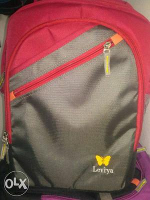 Red And Gray Leviya Backpack