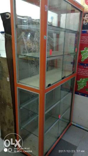 Red And White Display Cabinet