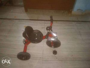 Toddler's Black And Red Pedal Trike