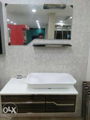 White And Black Counter-top Sink