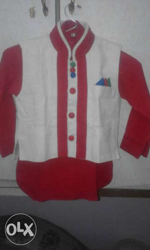 style Kurta with jacket and pajama for 3-4 years old child