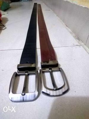 Brown And Black Leather Belts