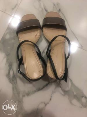 Charles and Keith Black and silver block heels Size 38